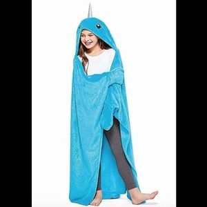 Justice Narwhal Wearable Hooded Blanket Horn Tail